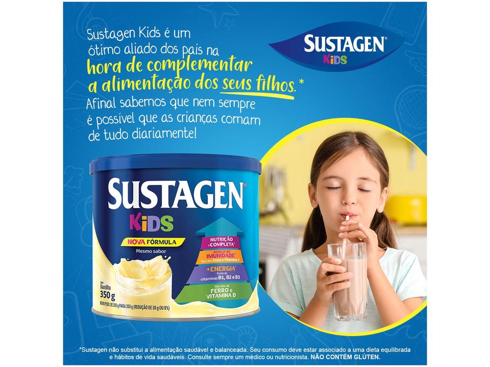 Complemento Alimentar Infantil Sustagen Kids - Baunilha Lata 350g - 3