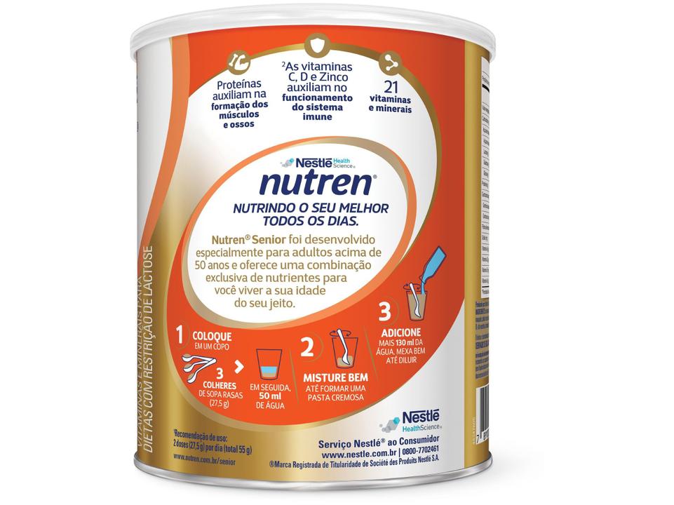Complemento Alimentar Nutren Senior Sem Sabor Zero Lactose 740g - 3