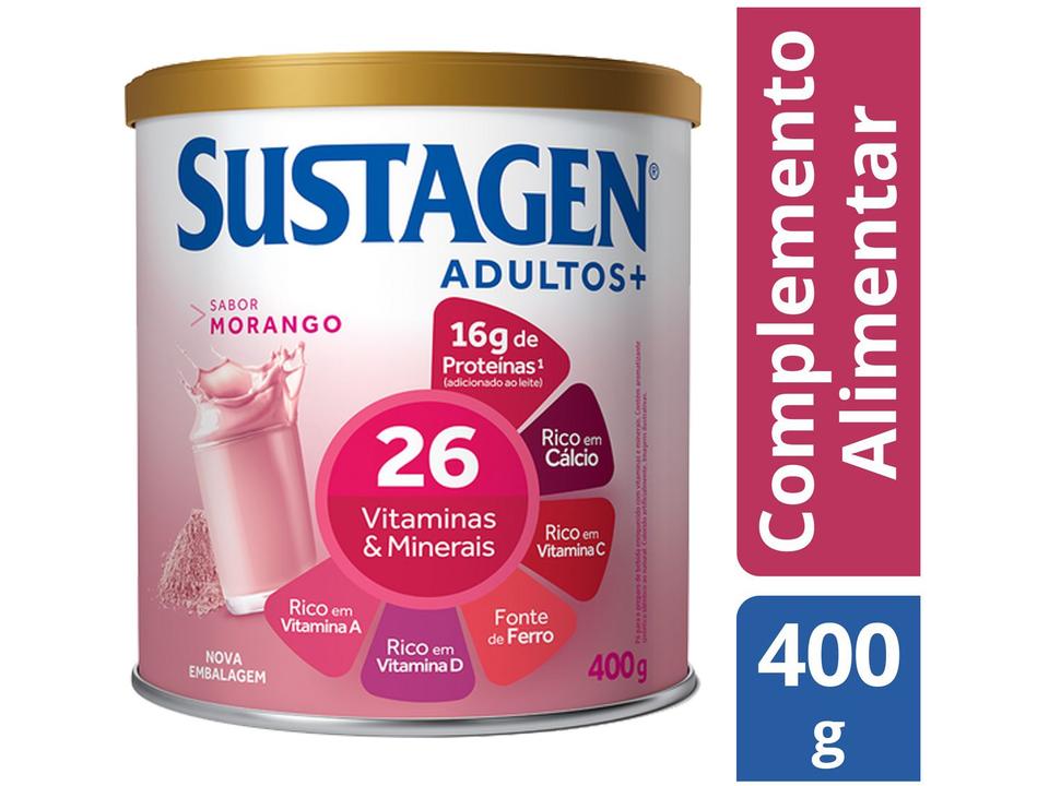 Complemento Alimentar Sustagen Adultos+ Morango - Lata 400g - 2