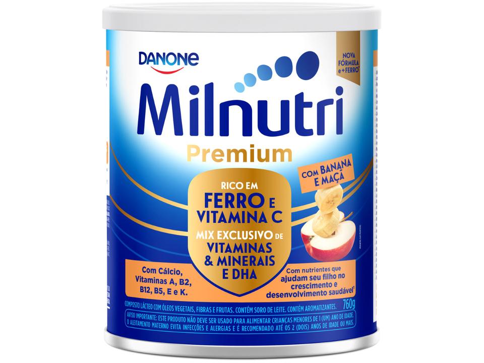 Composto Lácteo Milnutri Banana e Maçã - Vitamina de Frutas 760g