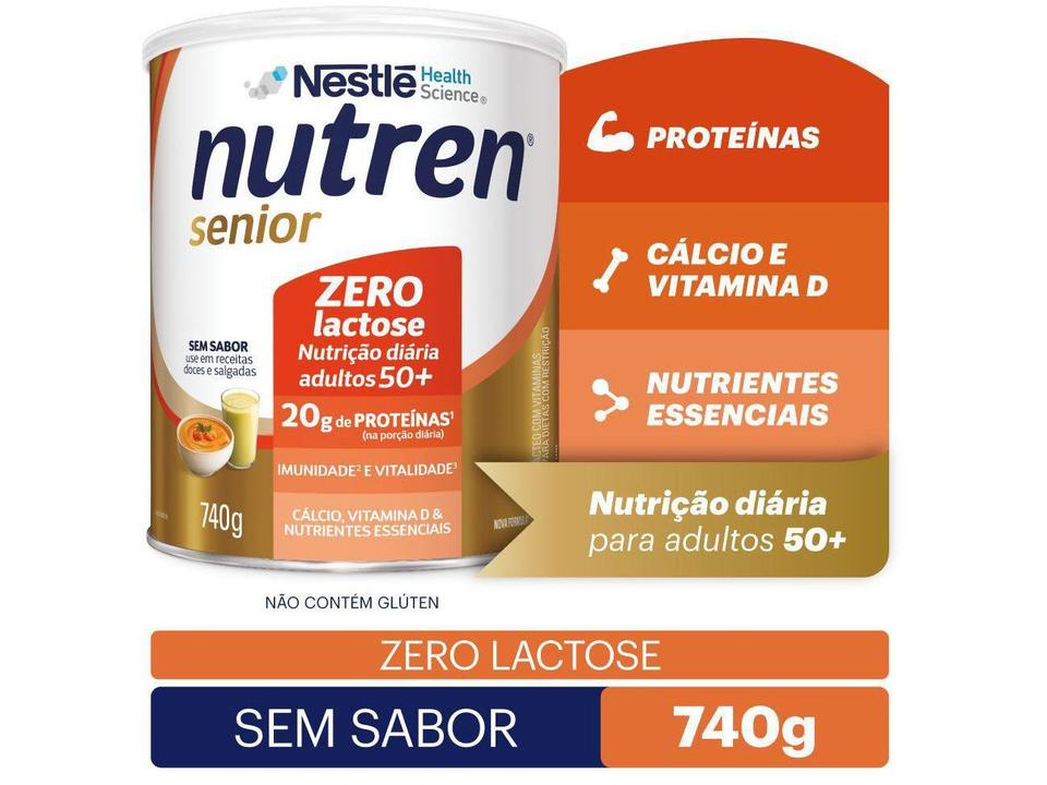 Composto Lácteo Nestle sem Sabor Nutren Senior Zero lactose 740g 2 Unidades - 2