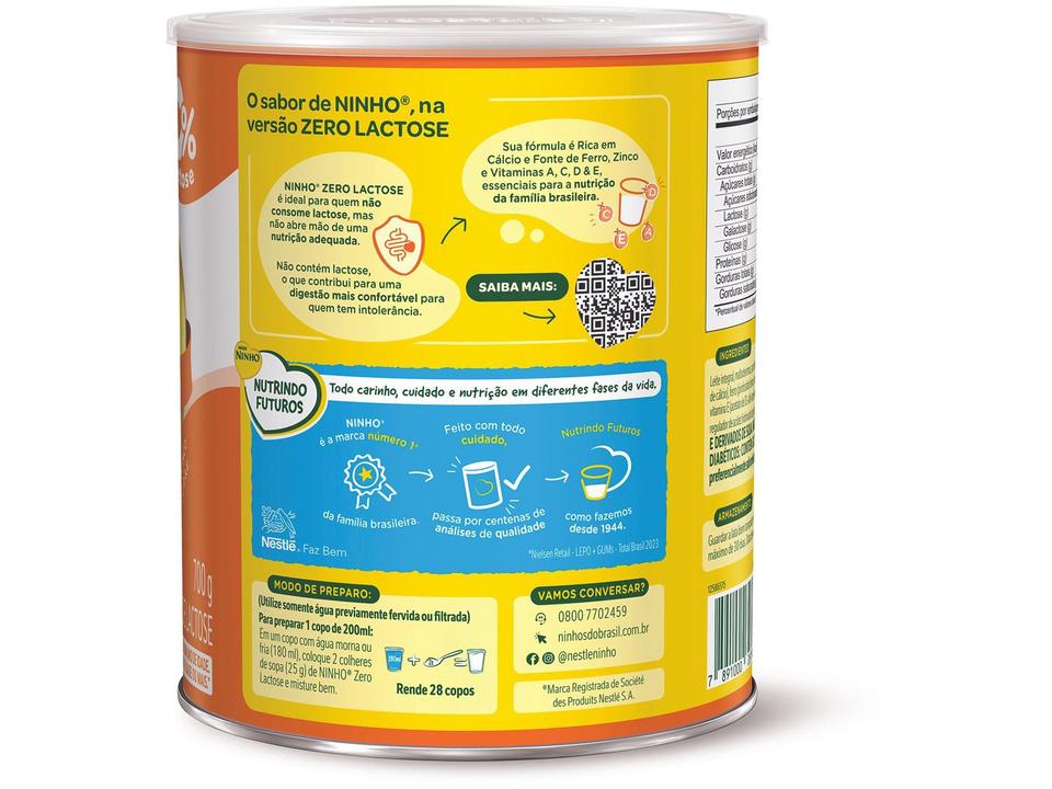 Composto Lácteo Ninho Forti+ Zero Lactose 700g - 4