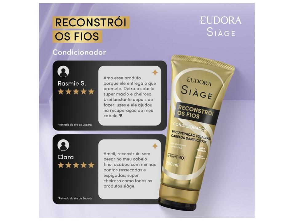 Condicionador Eudora Siàge Reconstrói os Fios 200ml - 2