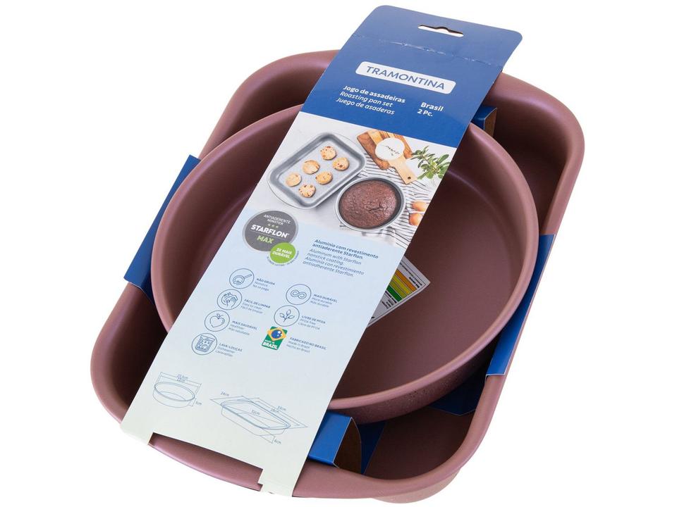 Conjunto de Assadeiras de Alumínio Antiaderente Tramontina Brasil 2 Peças - 10