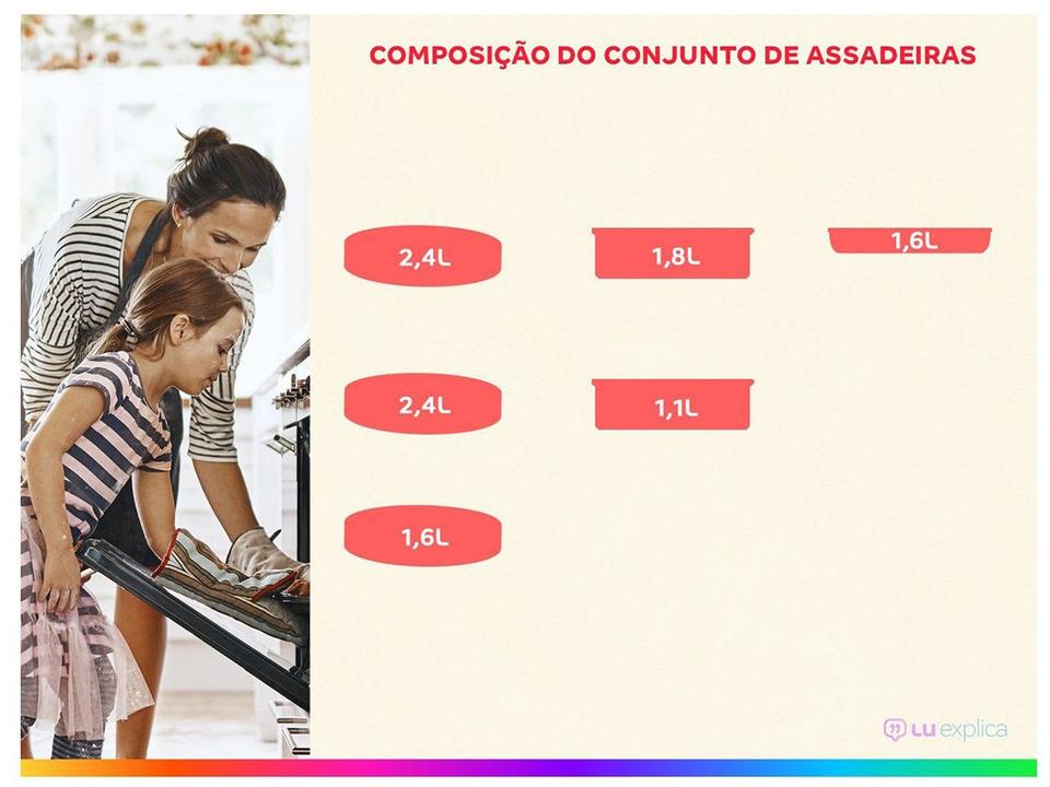 Conjunto de Assadeiras de Vidro Marinex 6 Peças - 1