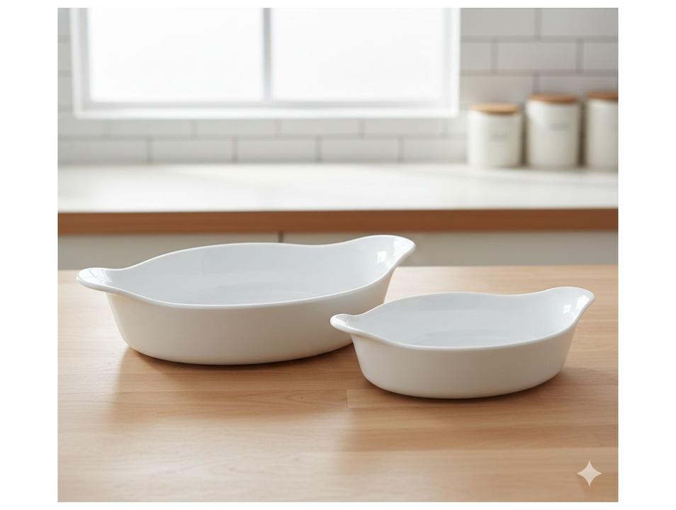 Conjunto de Assadeiras de Vidro Marinex Opaline 2 Peças - 1