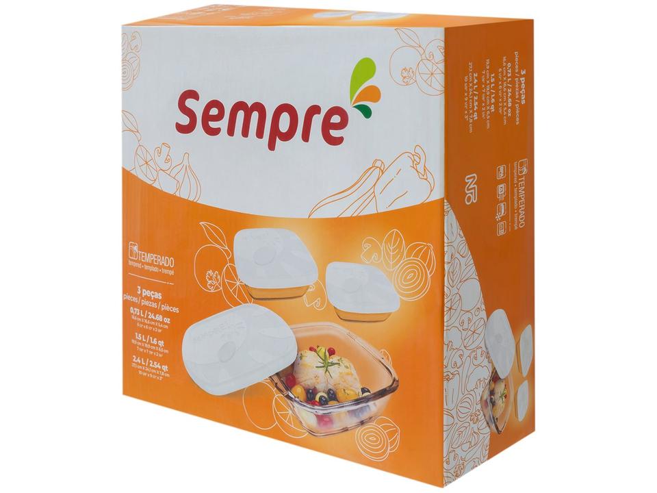 Conjunto de Assadeiras de Vidro Sempre - 10