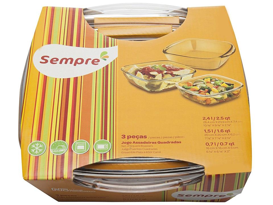 Conjunto de Assadeiras de Vidro Sempre - 8