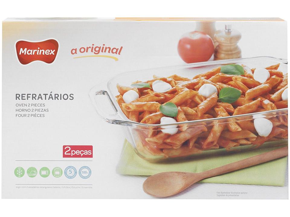 Conjunto de Assadeiras Marinex Retangular de Vidro - 5