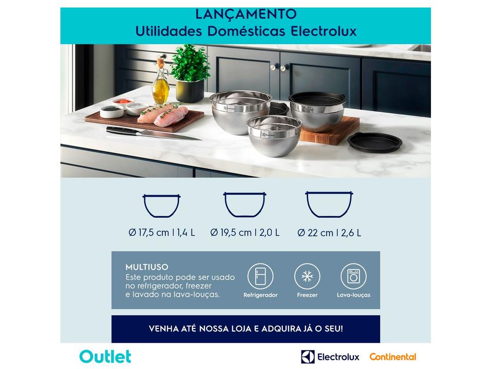 Conjunto de Bowls e Medidores de Inox 3 Peças Electrolux Multiuso 41049099 - 1