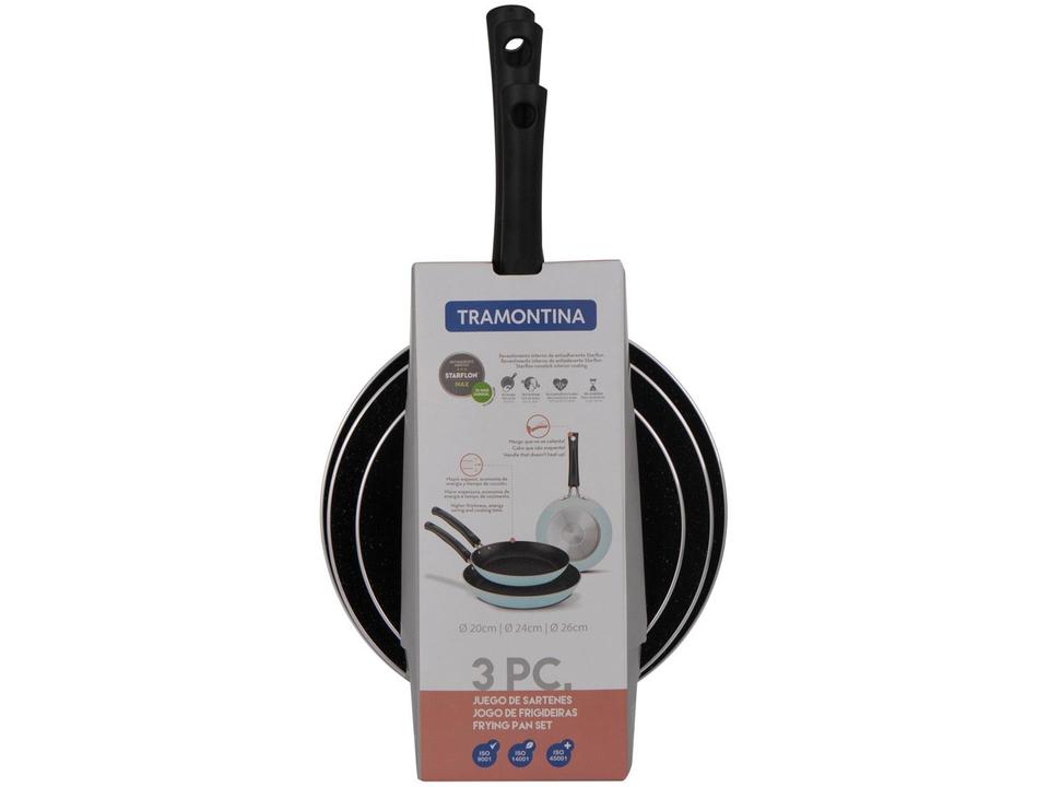 Conjunto de Frigideiras Antiaderente Tramontina de Alumínio 27899/449 Azul 3 Peças - 6