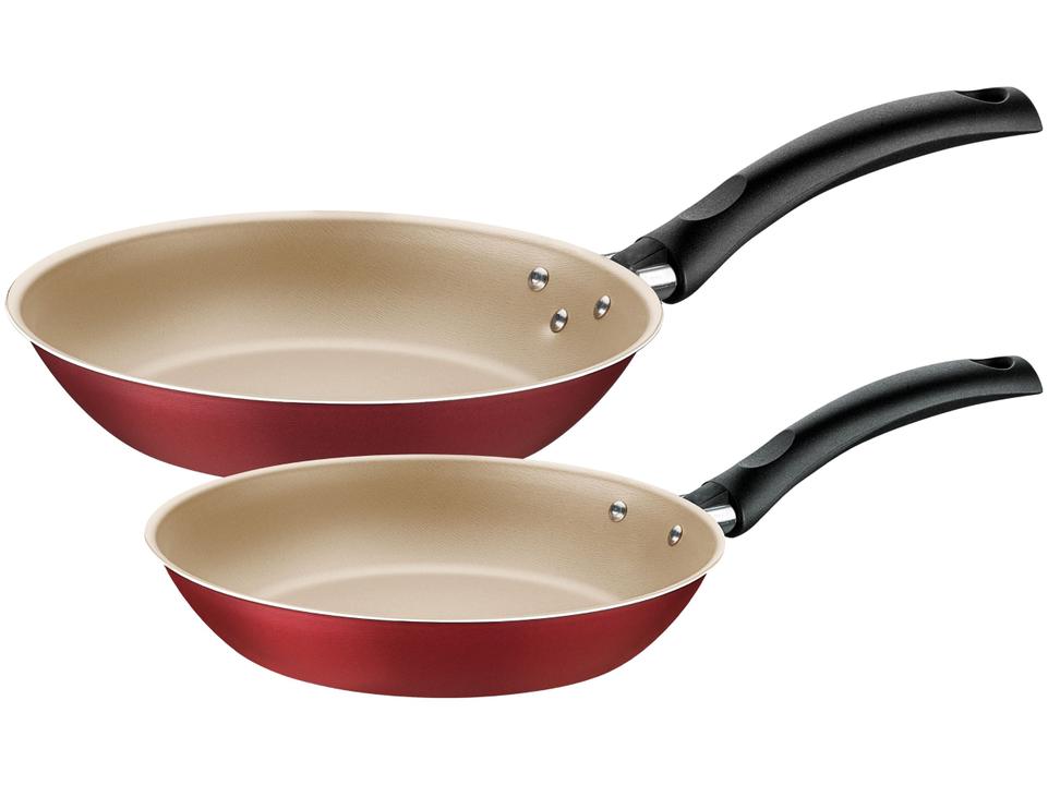 Conjunto de Frigideiras Antiaderente Tramontina de Alumínio Turim 20198760 Vermelha 2 Peças - 1