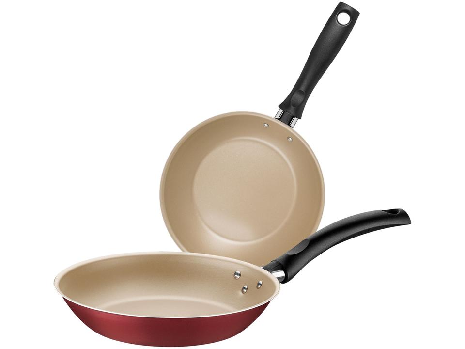 Conjunto de Frigideiras Antiaderente Tramontina de Alumínio Turim 20198760 Vermelha 2 Peças - 3