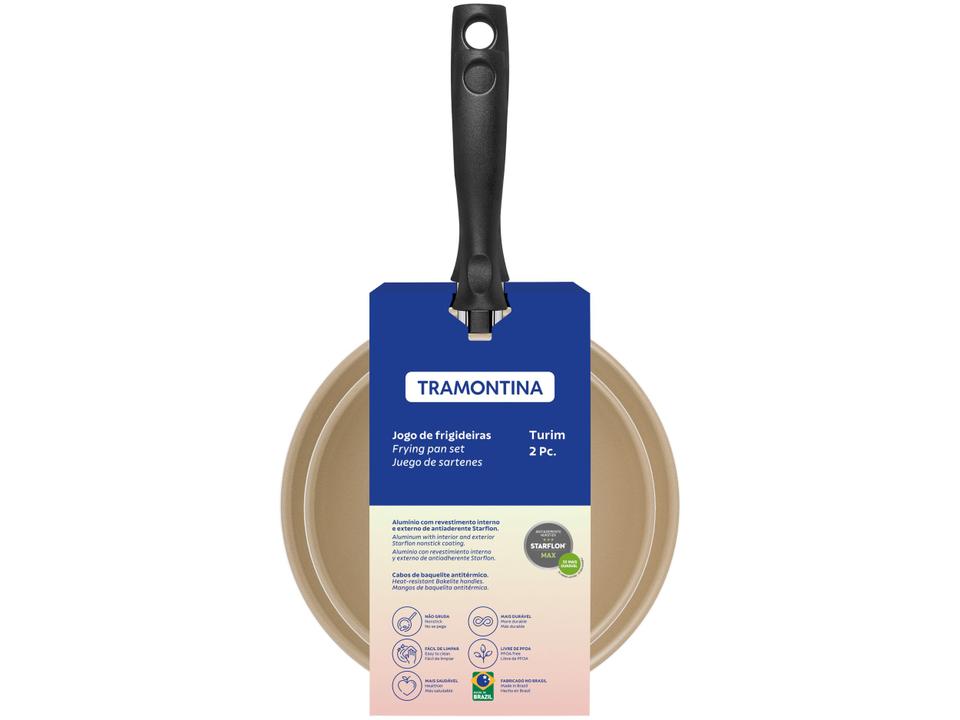 Conjunto de Frigideiras Antiaderente Tramontina de Alumínio Turim 20198760 Vermelha 2 Peças - 2
