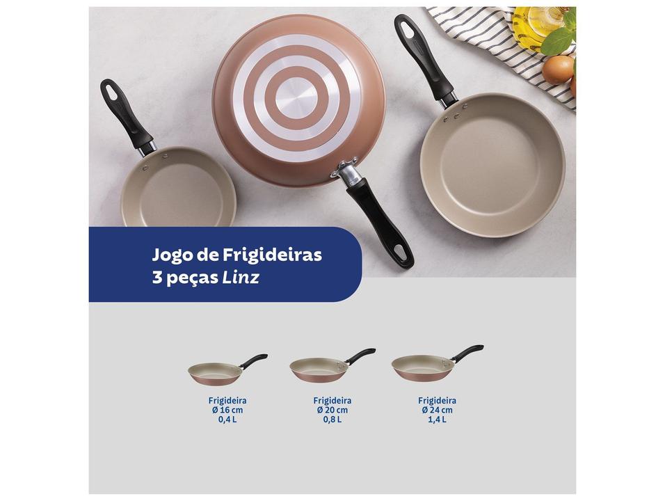Conjunto de Frigideiras Antiaderente Tramontina Linz Mochaccino 3 Peças - 2