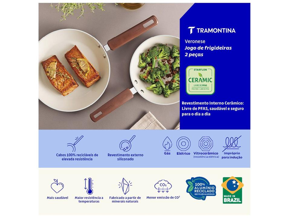 Conjunto de Frigideiras Tramontina Veronese Argila 2 Peças - 1