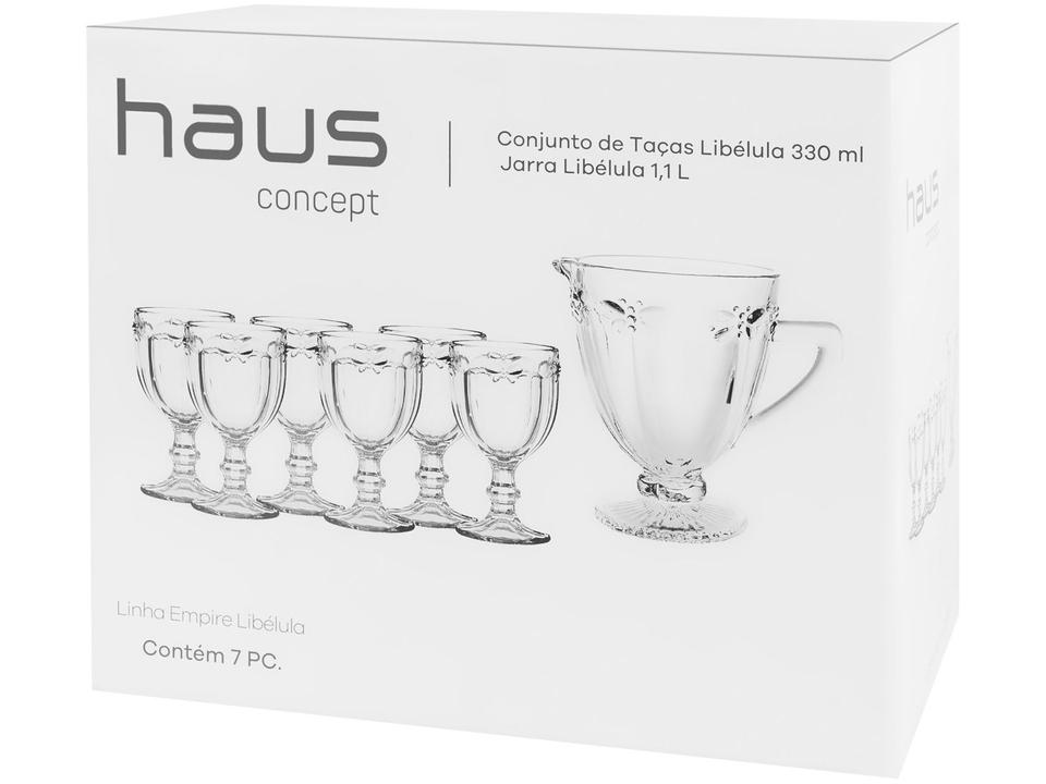 Conjunto de Jarra 1,1L e Copos 330ml de Vidro Haus Libélula Empire 7 Peças - 4