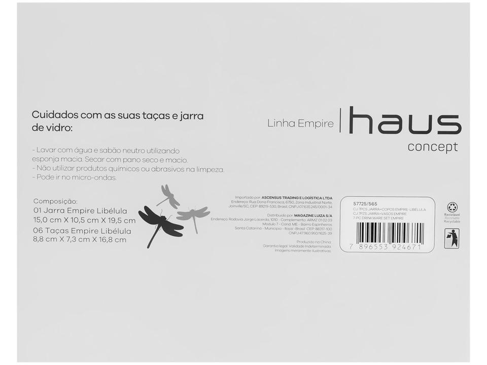 Conjunto de Jarra 1,1L e Copos 330ml de Vidro Haus Libélula Empire 7 Peças - 5