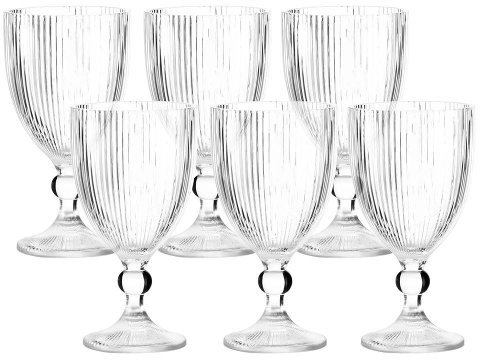 Conjunto de Jarra 1L e Taças 350ml de Vidro Haus Concept Canelado 7 Peças - 4