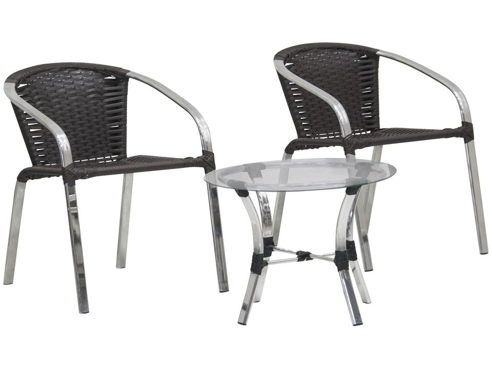 Conjunto de Mesa para Área Externa Alumínio - com 2 Cadeiras Famais Salinas - 3