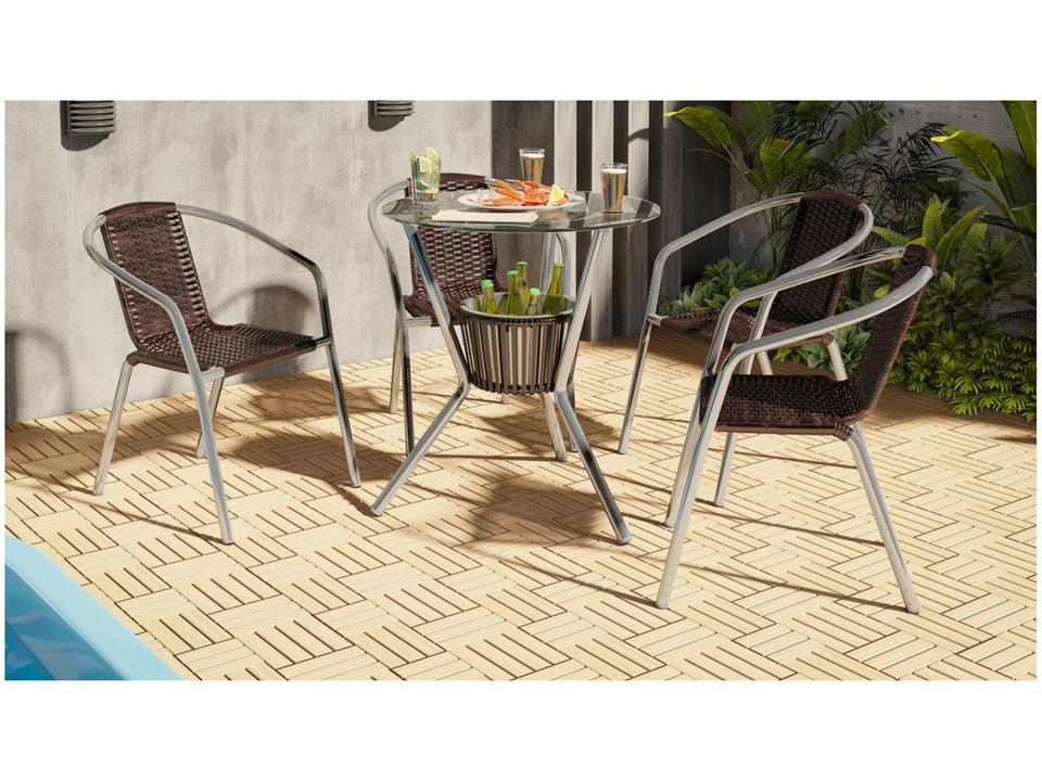 Conjunto de Mesa para Área Externa de Fibra - com 4 Cadeiras Alegro Móveis CJMB40199 - 1