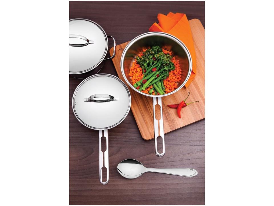 Conjunto de Panelas Tramontina Allegra Inox 5 Peças Fundo Triplo - 2