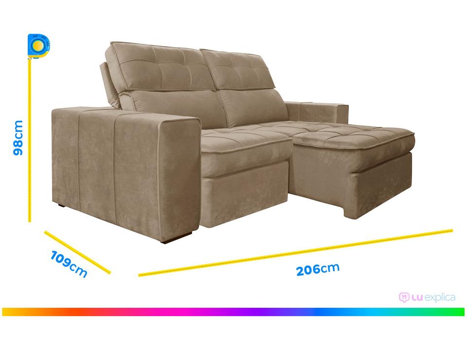 Conjunto de Sofás 2 e 3 Lugares Barsa Gralha Azul - 2