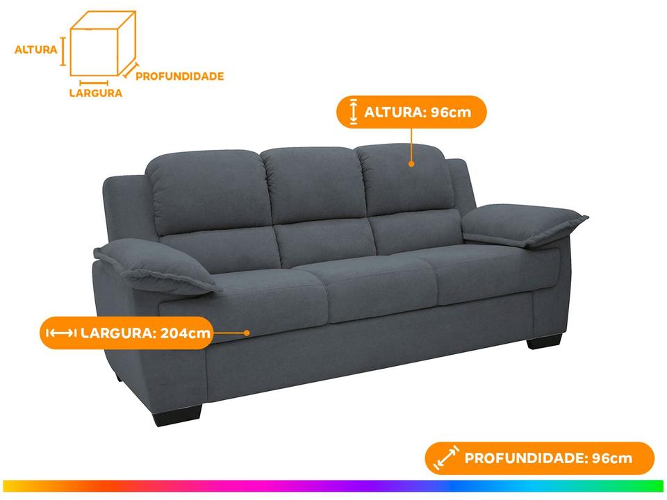 Conjunto de Sofás 2 e 3 Lugares Carmel Linoforte - 1