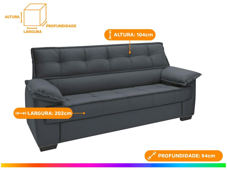 Conjunto de Sofás 2 e 3 Lugares Lisboa Linoforte - 1