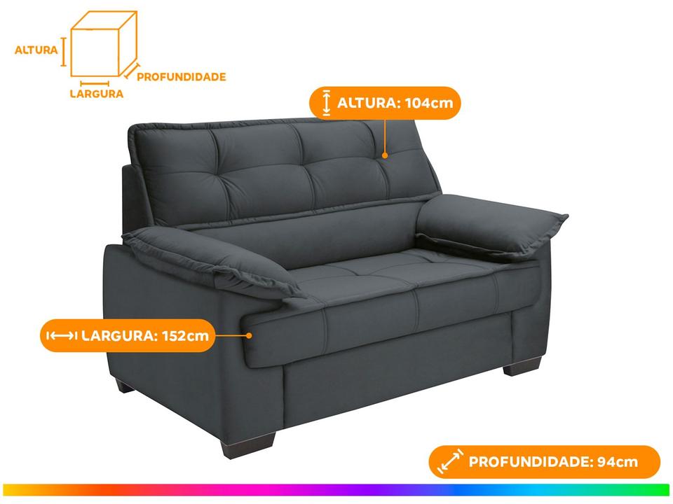 Conjunto de Sofás 2 e 3 Lugares Lisboa Linoforte - 2