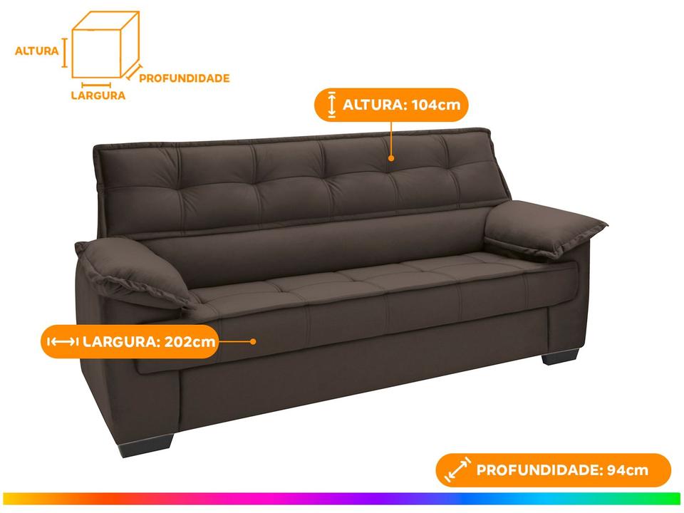 Conjunto de Sofás 2 e 3 Lugares Lisboa Linoforte - 1