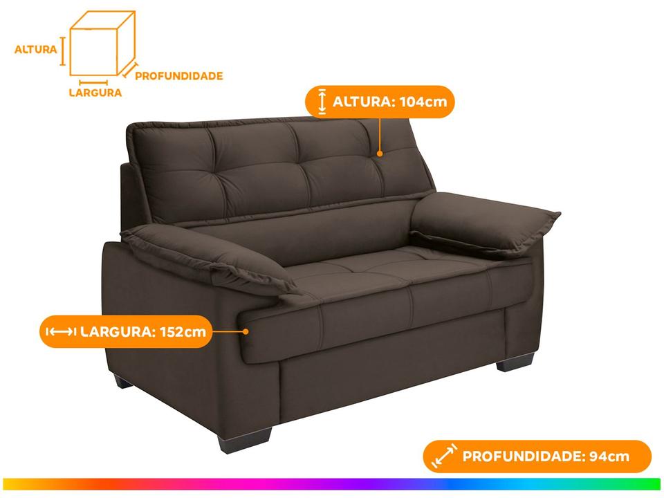 Conjunto de Sofás 2 e 3 Lugares Lisboa Linoforte - 2