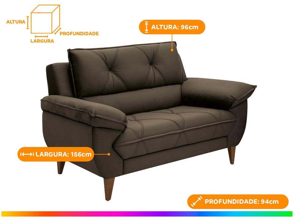 Conjunto de Sofás 2 e 3 Lugares Malbec Linoforte - 2