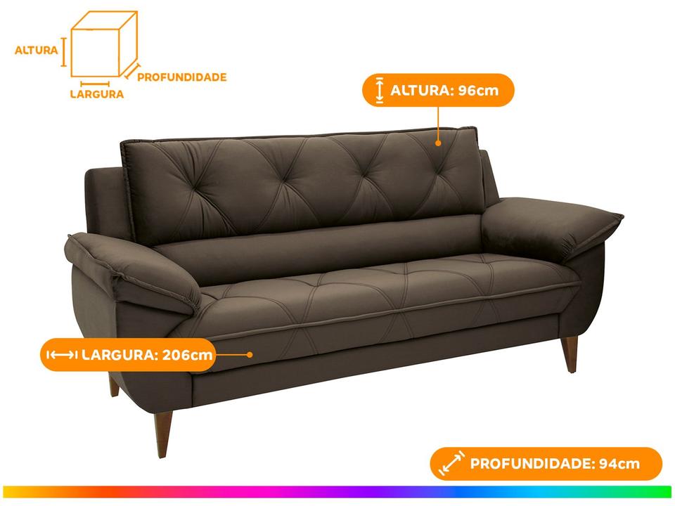 Conjunto de Sofás 2 e 3 Lugares Malbec Linoforte - 1