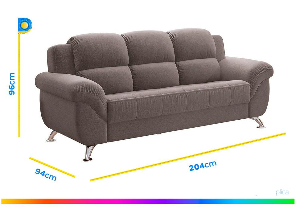 Conjunto de Sofás 2 e 3 Lugares Marselha Linoforte - 2
