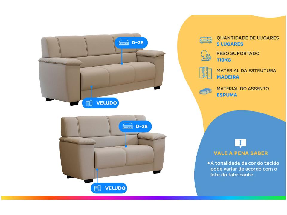 Conjunto de Sofás 2 e 3 Lugares Milão Besthouse - 1