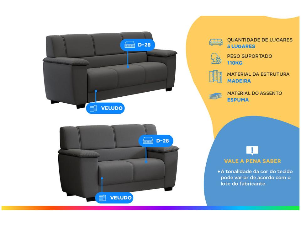 Conjunto de Sofás 2 e 3 Lugares Milão Besthouse - 1