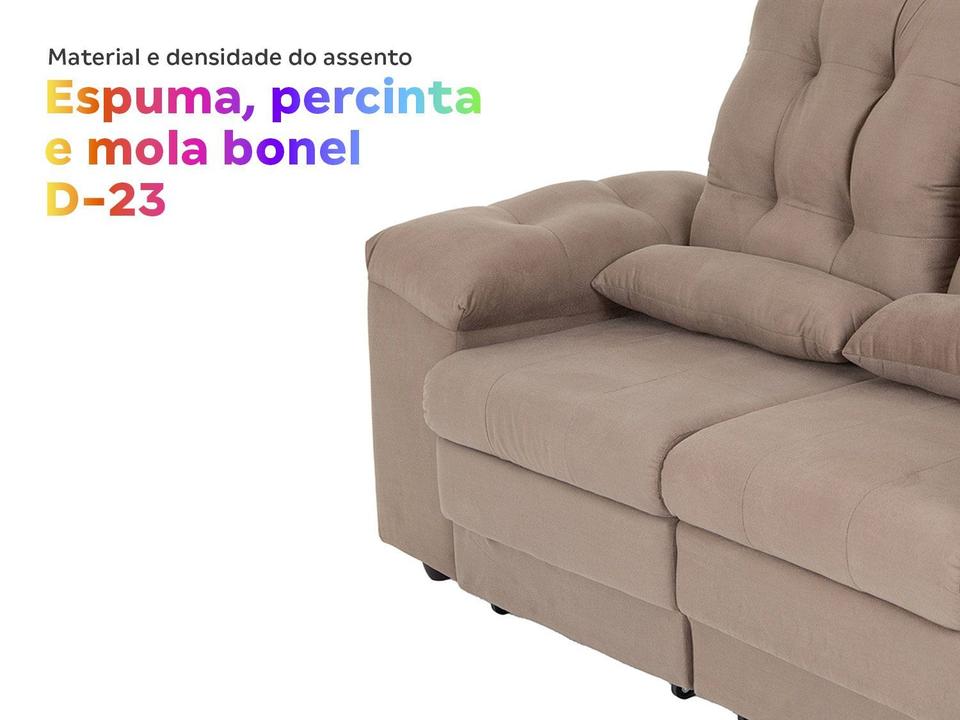 Conjunto de Sofás 2 e 3 lugares Retrátil Reclinável Suede Phormatta Colômbia SMP - 3