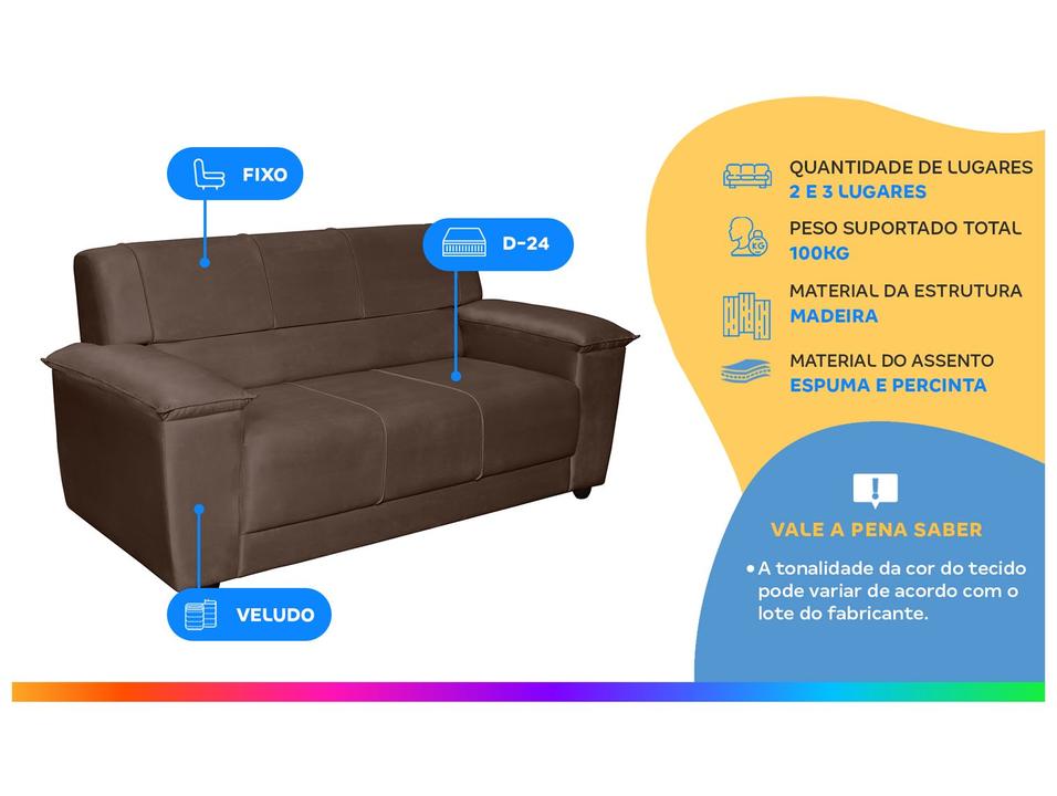 Conjunto de Sofás 2 e 3 Lugares Viena Plus SMP - 1