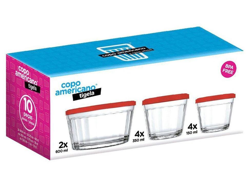 Conjunto de Tigelas de Vidro 10 Peças Copo Americano Tigela Americano - 5