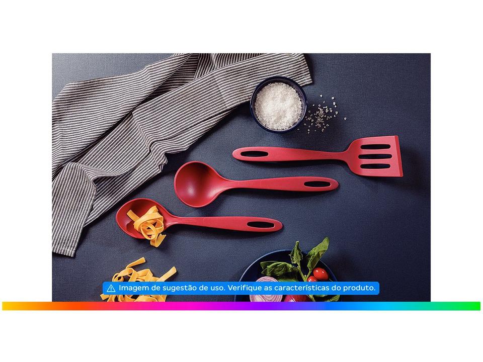 Conjunto de Utensílios de Nylon Tramontina Ability Vermelho 3 Peças - 1