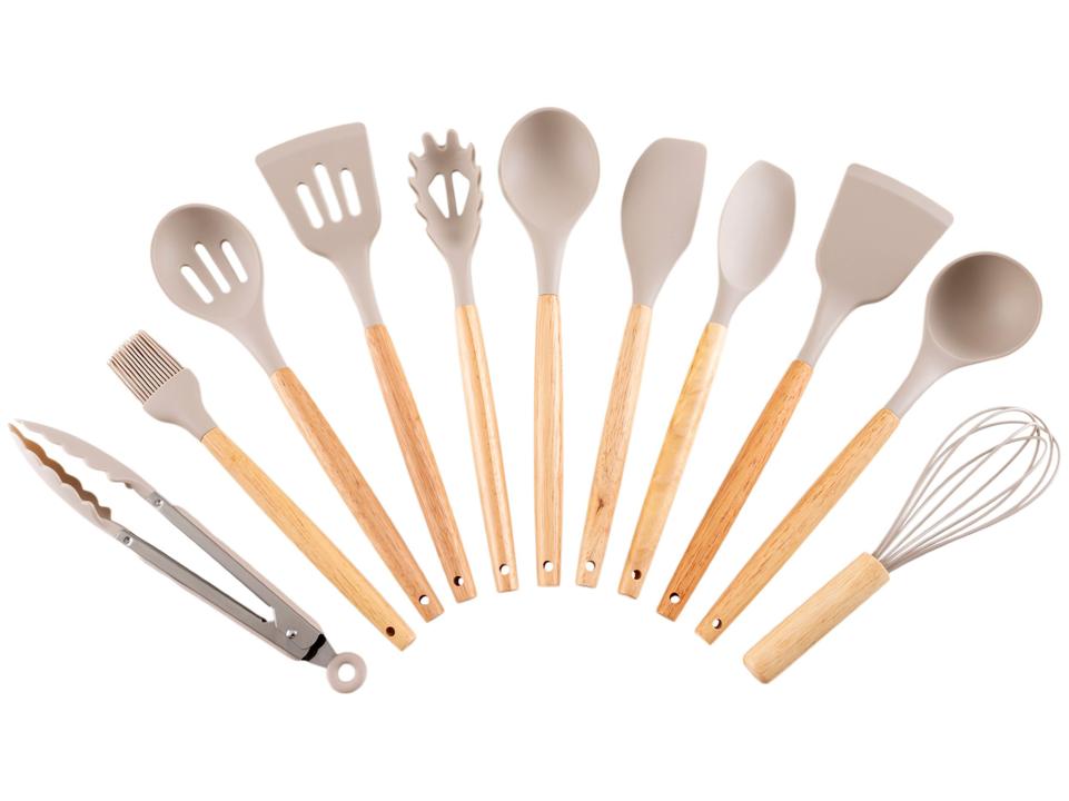 Conjunto de Utensílios de Silicone e Madeira Brinox Top Pratic Cousine 12 Peças - 2