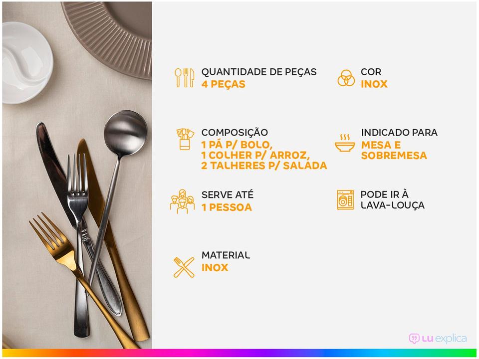 Conjunto de Utensílios Inox Tramontina Italy 66932160 4 Peças - 1