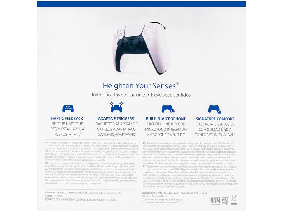 Controle sem Fio DualSense PS5 Sony PlayStation Branco - 13