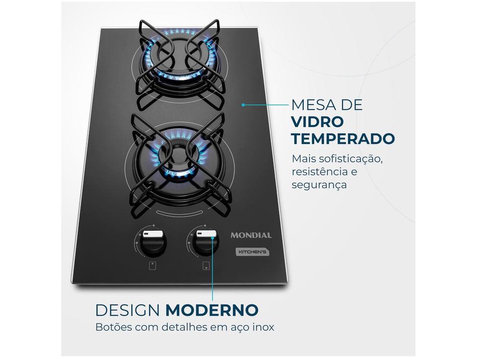 Cooktop 2 Bocas a Gás GLP Mondial Preto Acendimento Automático Portátil CTG-04 - 3