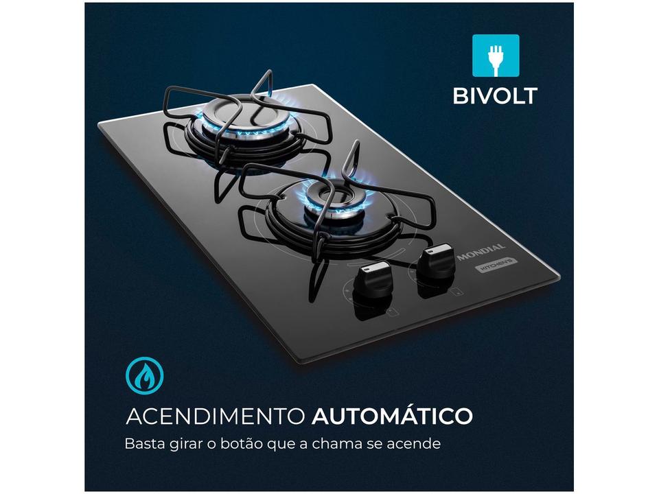 Cooktop 2 Bocas a Gás GLP Mondial Preto Acendimento Automático Portátil CTG-04 - 4