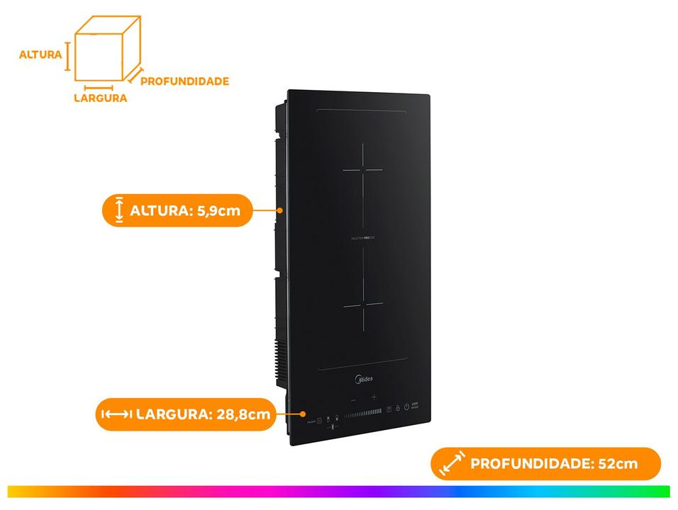 Cooktop 2 Bocas Elétrico Midea Touch Digital Preto Acendimento Automático CFBD22 - 2