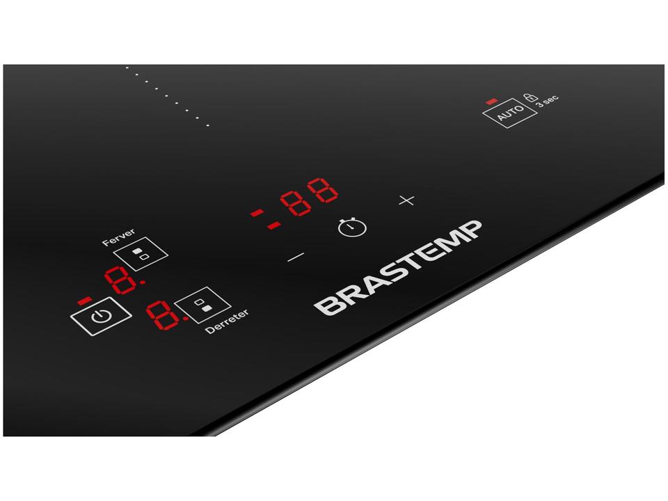 Cooktop 2 Bocas Indução Brastemp Vitrocerâmico Touch com Timer Preto Acendimento Automático BDJ31AE - 5