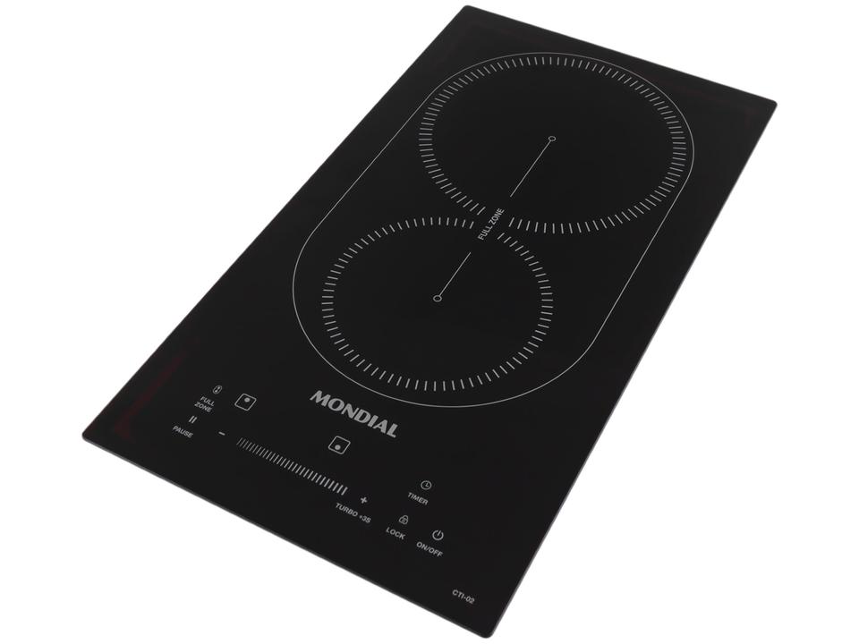 Cooktop 2 Bocas Indução Mondial Mesa de Vidro Timer Preto Touch Acendimento Automático CTI-02 - 7