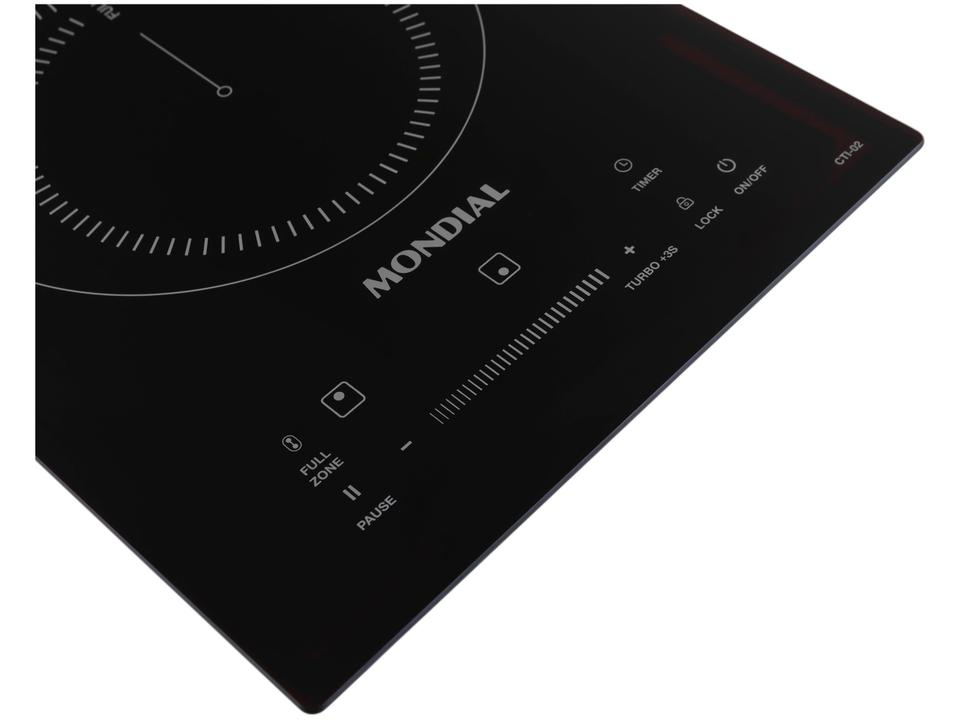 Cooktop 2 Bocas Indução Mondial Mesa de Vidro Timer Preto Touch Acendimento Automático CTI-02 - 4